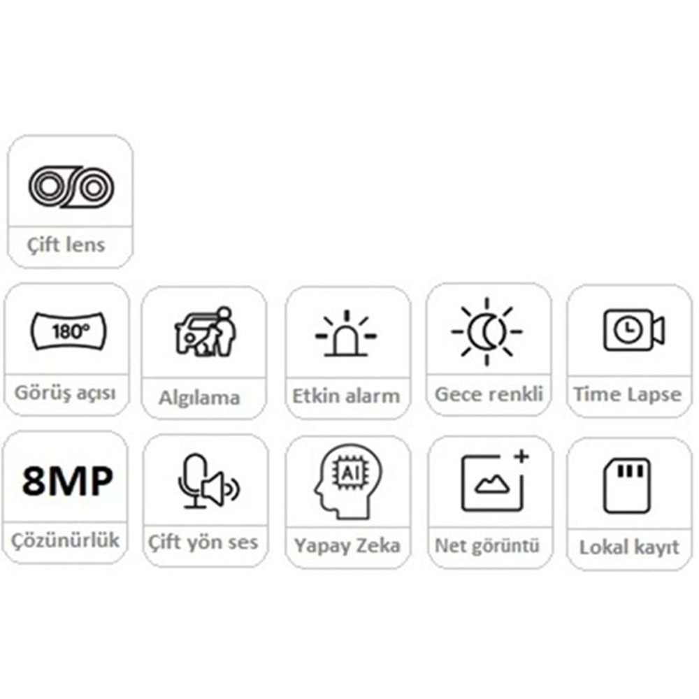 REOLINK 8MP Panoramik 3.2mm 180° Çift Lensli Wıfı Kablosuz IP Kamera Duo 2
