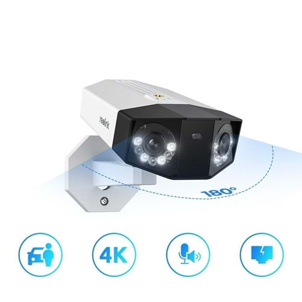 REOLINK 8MP Panoramik 3.2mm 180° Çift Lensli Wıfı Kablosuz IP Kamera Duo 2