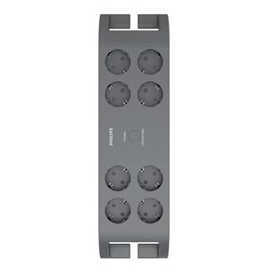PHILIPS 8-li SPN3180A/62 900 Joules Akım Koruma Prizi Gri