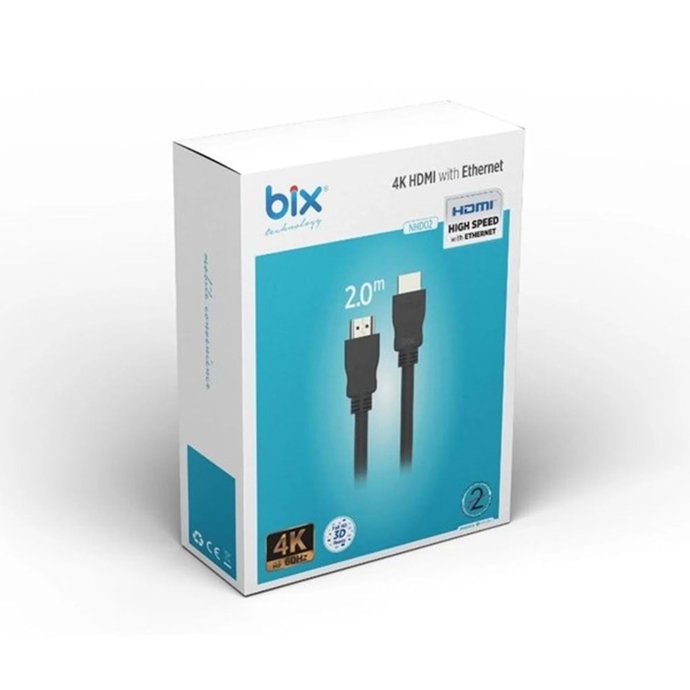 BIX 2metre 2NHD02 HDMI Kablo 4K 60Hz
