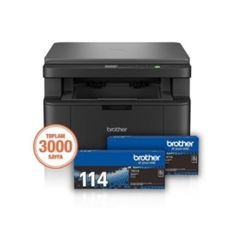 BROTHER A4 Siyah DCP-L1632W Çok Fonksiyonlu Laser Yazıcı USB 2.0,Kablosuz Demo+2 Tonerli