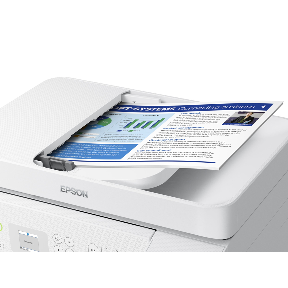 EPSON A4 Renkli L5296 Çok Fonksiyonlu Tanklı Yazıcı Fax USB 2.0,Ethernet,Kablosuz Beyaz