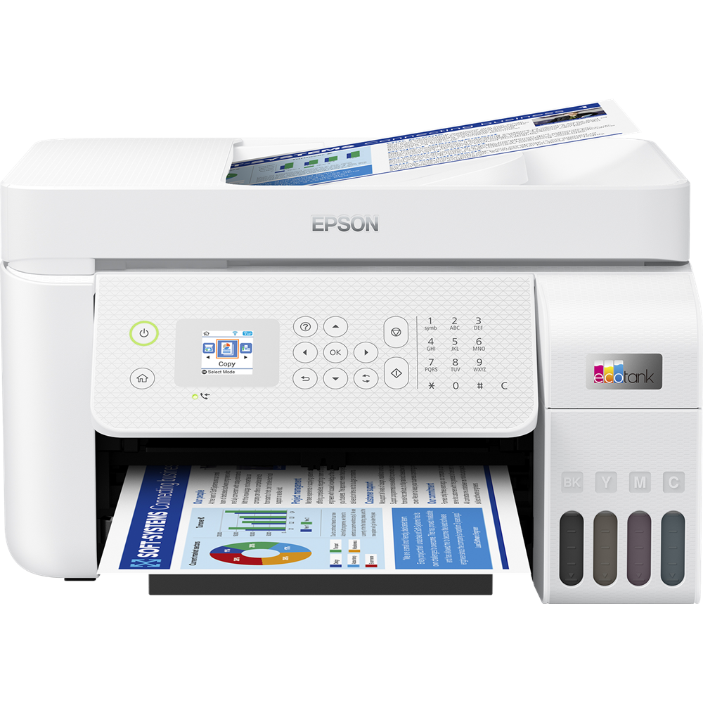 EPSON A4 Renkli L5296 Çok Fonksiyonlu Tanklı Yazıcı Fax USB 2.0,Ethernet,Kablosuz Beyaz