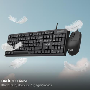 INCA IMK-376T Kablolu USB Q Trk Siyah Klavye - Mouse Set