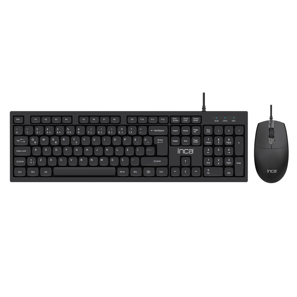 INCA IMK-376T Kablolu USB Q Trk Siyah Klavye - Mouse Set