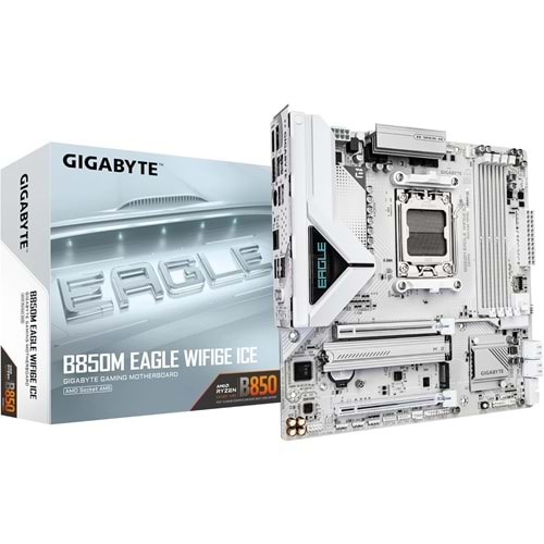 GIGABYTE B850M EAGLE ICE WIFI6E DDR5 HDMI DP-TYPEC PCIE 5.0 AM5 mATX BEYAZ