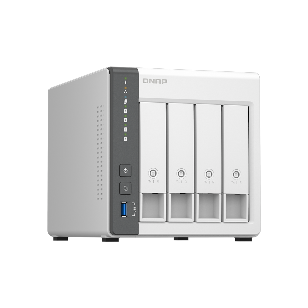 QNAP 4diskli ARM QC-4GB RAM-2.5GbE Nas Server TS-433-4G Distribütör Garantili
