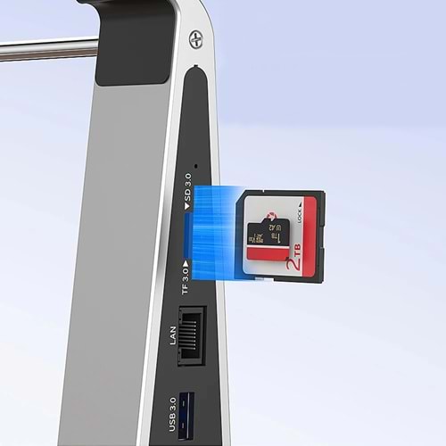 CODEGEN NSC-401 7portlu Genişletilmiş Yerleştirme İstasyonu (Docking Station) Entegre Alüminyum Notebook ve MacBook Standı
