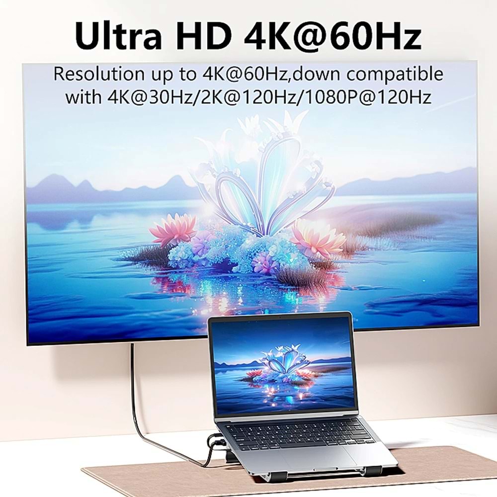 CODEGEN NSC-401 7portlu Genişletilmiş Yerleştirme İstasyonu (Docking Station) Entegre Alüminyum Notebook ve MacBook Standı