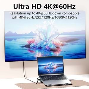 CODEGEN NSC-401 7portlu Genişletilmiş Yerleştirme İstasyonu (Docking Station) Entegre Alüminyum Notebook ve MacBook Standı