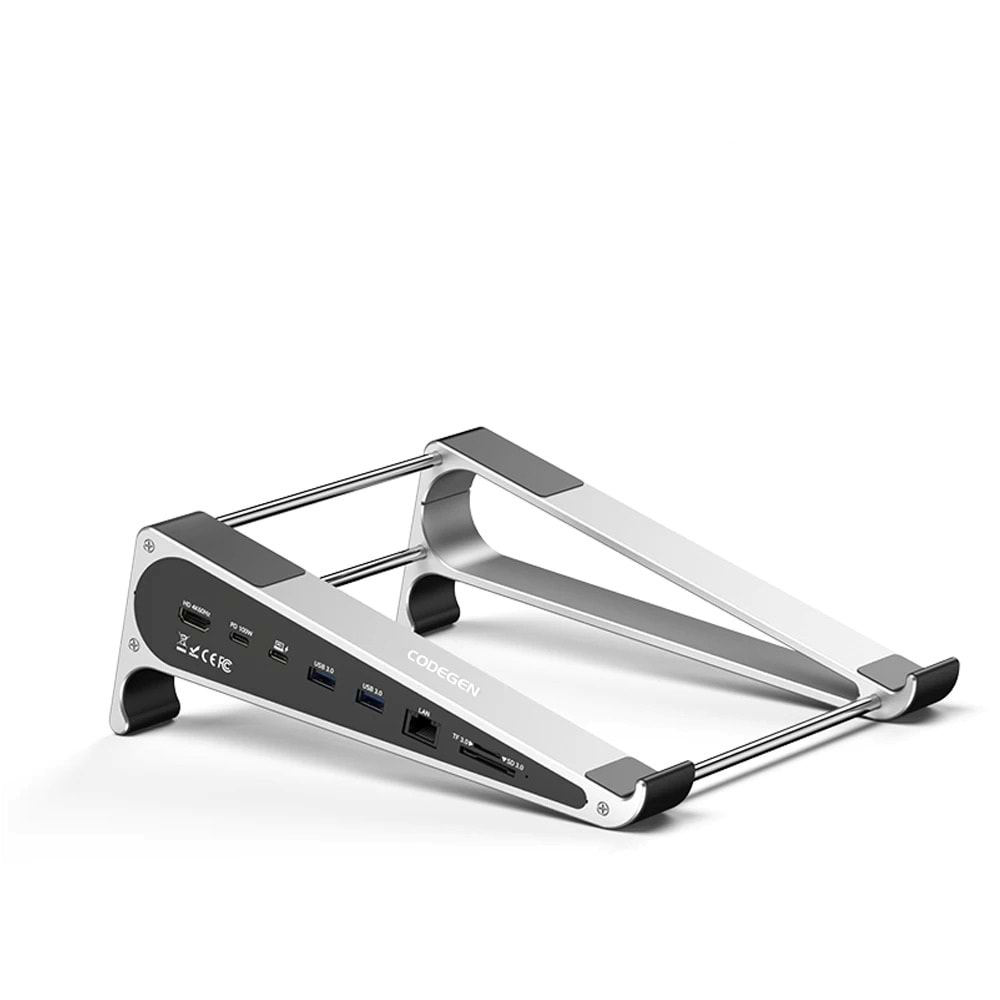CODEGEN NSC-401 7portlu Genişletilmiş Yerleştirme İstasyonu (Docking Station) Entegre Alüminyum Notebook ve MacBook Standı