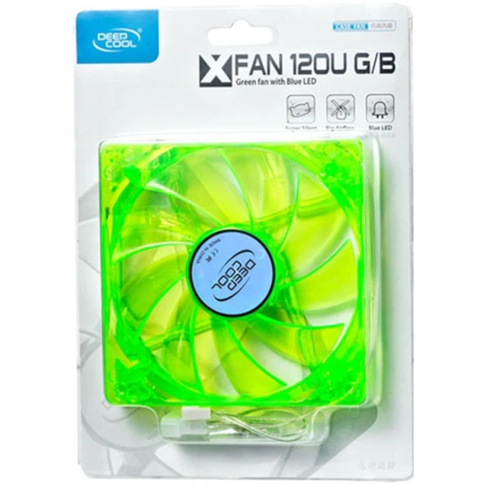DEEPCOOL XFAN 120G/B Yeşil Şeffaf Gövde Mavi LED'li 120mm Kasa Fanı