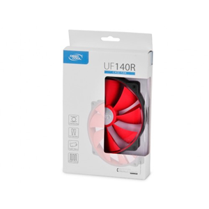 DEEPCOOL UF140R Ultra Sessiz Kasa ve Radyatör Fanı (Kırmızı)