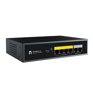 STONET 6port / 4port PoE 43W 2-Uplink 10/100 Yönetilemez Switch ST106PDI-2-43