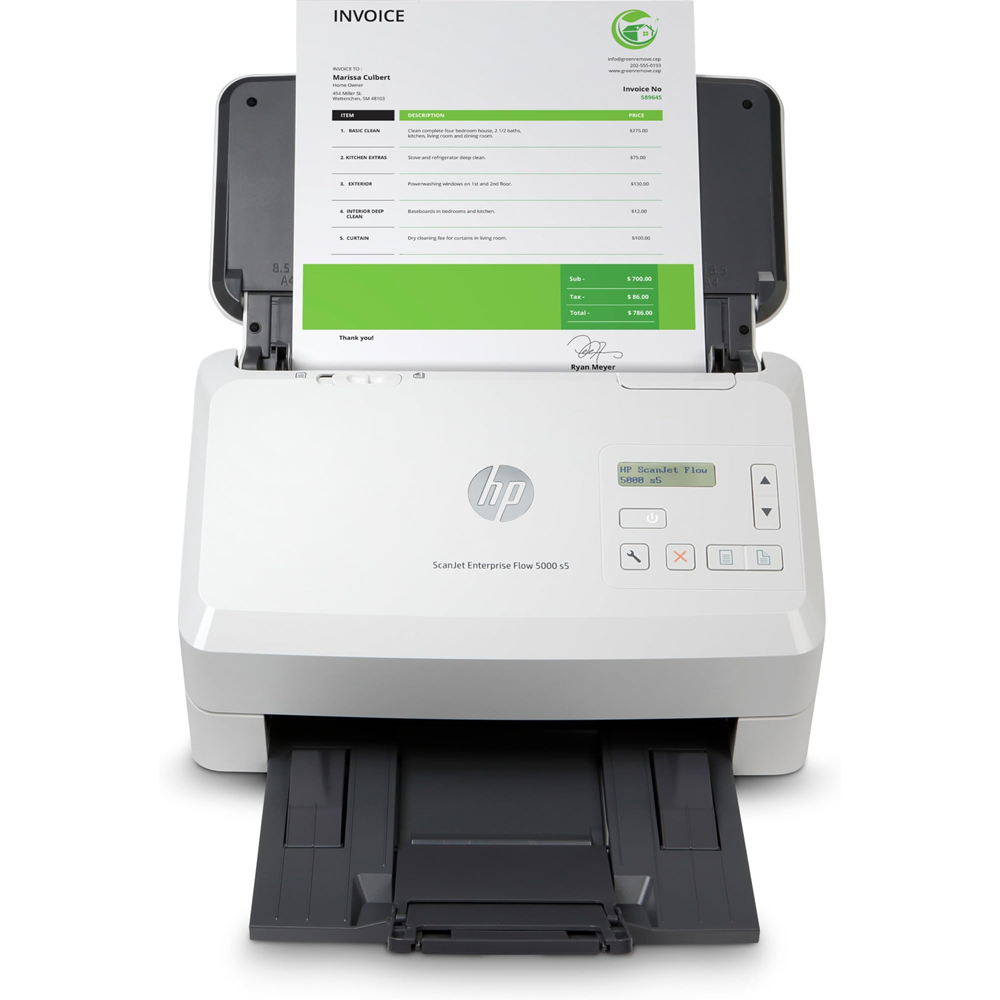 HP A4 ScanJet Enterprise Flow 5000 s5 6FW09A 65 Sayfa/dk 130 Görüntü/dk 80 Yaprak ADF USB 3.0 Çift Taraflı Doküman Tarayıcı