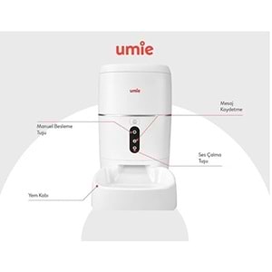 UMIE UM-PF2021A 6L Kapasiteli Sesli Mesaj Otomatik Yem Kabı Wifi+BT Tuya Destekli Kedi Köpek Besleyici