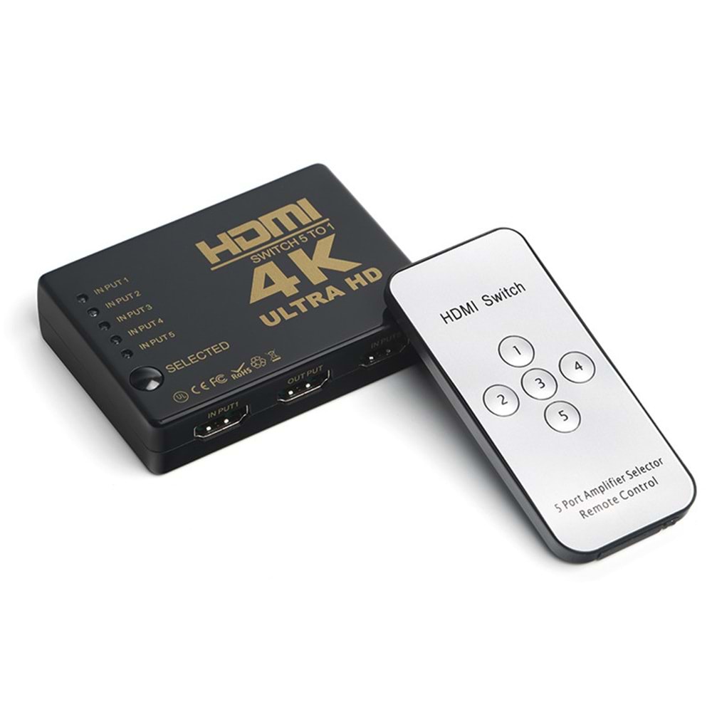 DARK 5port DK-HD-SW4X1K 5port HDMI (giriş) 1port HDMI (çıkış) 4K HDMI Switch