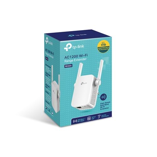 TP-LINK RE305 1200mbps AC1200 Dual Band Mesafe Genişletici EV Ofis Tipi Priz Tip