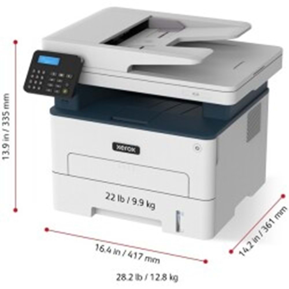 XEROX A4 Siyah B235V_DNI Çok Fonksiyonlu Faxlı Dublex Laser Yazıcı USB 2.0,Ethernet,Kablosuz