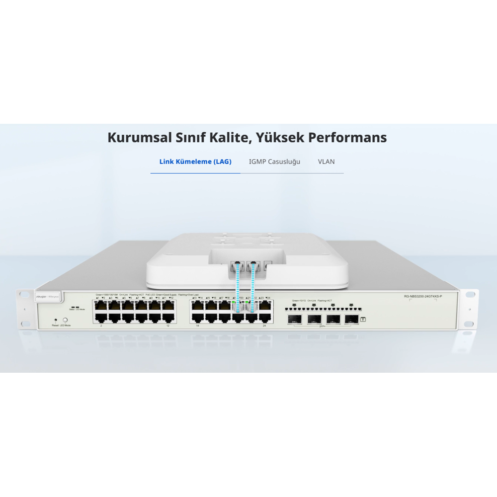 RUIJIE 48port 370w PoE 4-SFP+ 10GE Gigabit Yönetilebilir Switch RG-NBS3200-48GT4XS-P