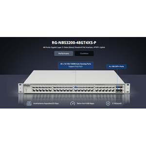 RUIJIE 48port 370w PoE 4-SFP+ 10GE Gigabit Yönetilebilir Switch RG-NBS3200-48GT4XS-P