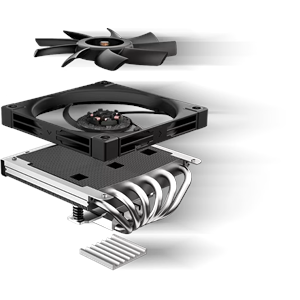 DEEPCOOL AN600 Düşük Profil (Low Profile) 6 Isı Borulu 120mm Slim PWM AM5-1851p Hava Soğutmalı İşlemci Fanı