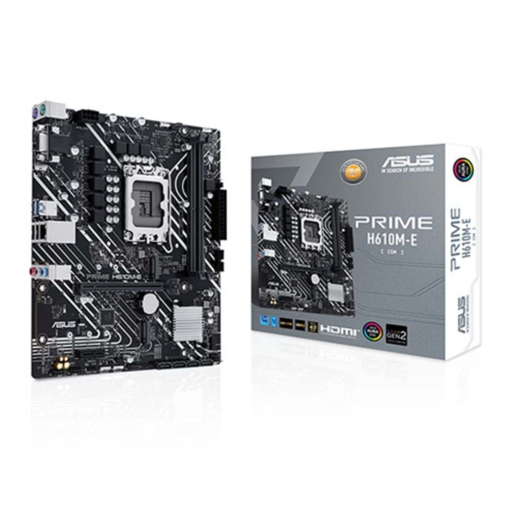 ASUS PRIME H610M-E-CSM DDR5 HDMI-DP PCIE 4.0 1700p mATX Kurumsal Anakart