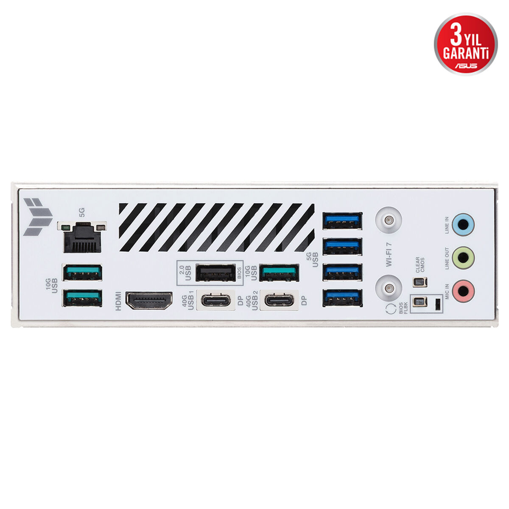 ASUS TUF GAMING X870-PRO WIFI7 W NEO DDR5 HDMI-DP TYPEC PCIE 5.0 AM5 ATX BEYAZ