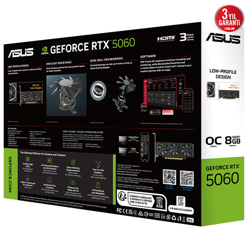ASUS 8GB RTX5060 OC LP BRK GDDR7 128bit HDMI-DP PCIE 5.0