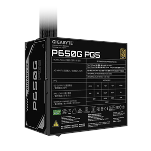 GIGABYTE 650W 80+ Gold P650G GP-P650G-PG5 Power Supply