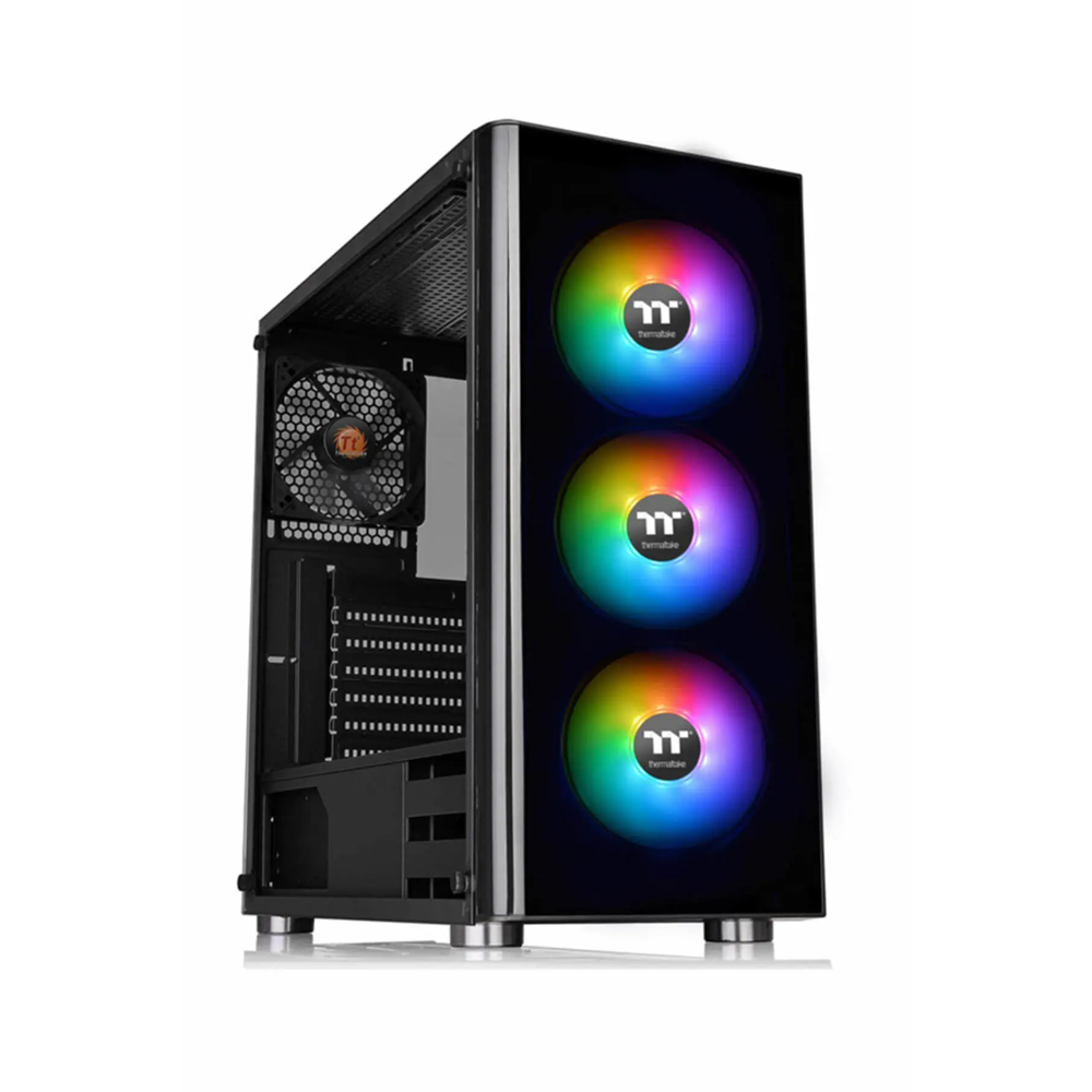 THERMALTAKE 600W 80+ ARGB V200 TG CA-3K8-60M1WE-00 3-ARGB Fanlı Gaming Mid-Tower PC Kasası