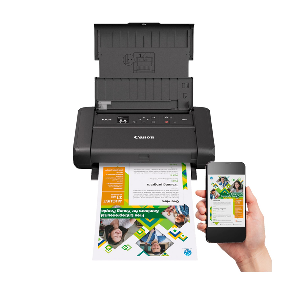 CANON A4 MAXIFY BX110 WIFI Pilli Renkli Taşınabilir Mürekkep Püskürtmeli Yazıcı
