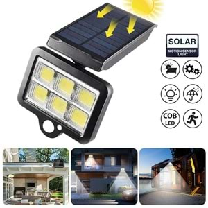 Silver Toss Güneş Enerjili Solar Aydınlatma Lambası Sensörlü Cob Led St-140