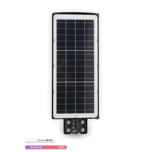 Ack 240 Led Li Led Solar Sokak Armatürü Siyah Kasa 6500K Beyaz Işık 3.2V 120W