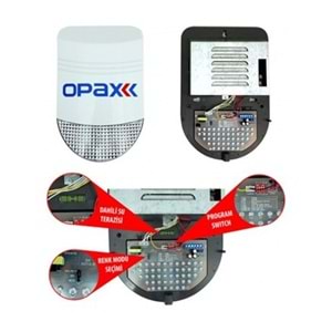 Opax Bgr-10 Kablolu 48 Led Kırmızı / Mavi / Kırmızı+Mavi Işıklı Harici Alarm Sireni