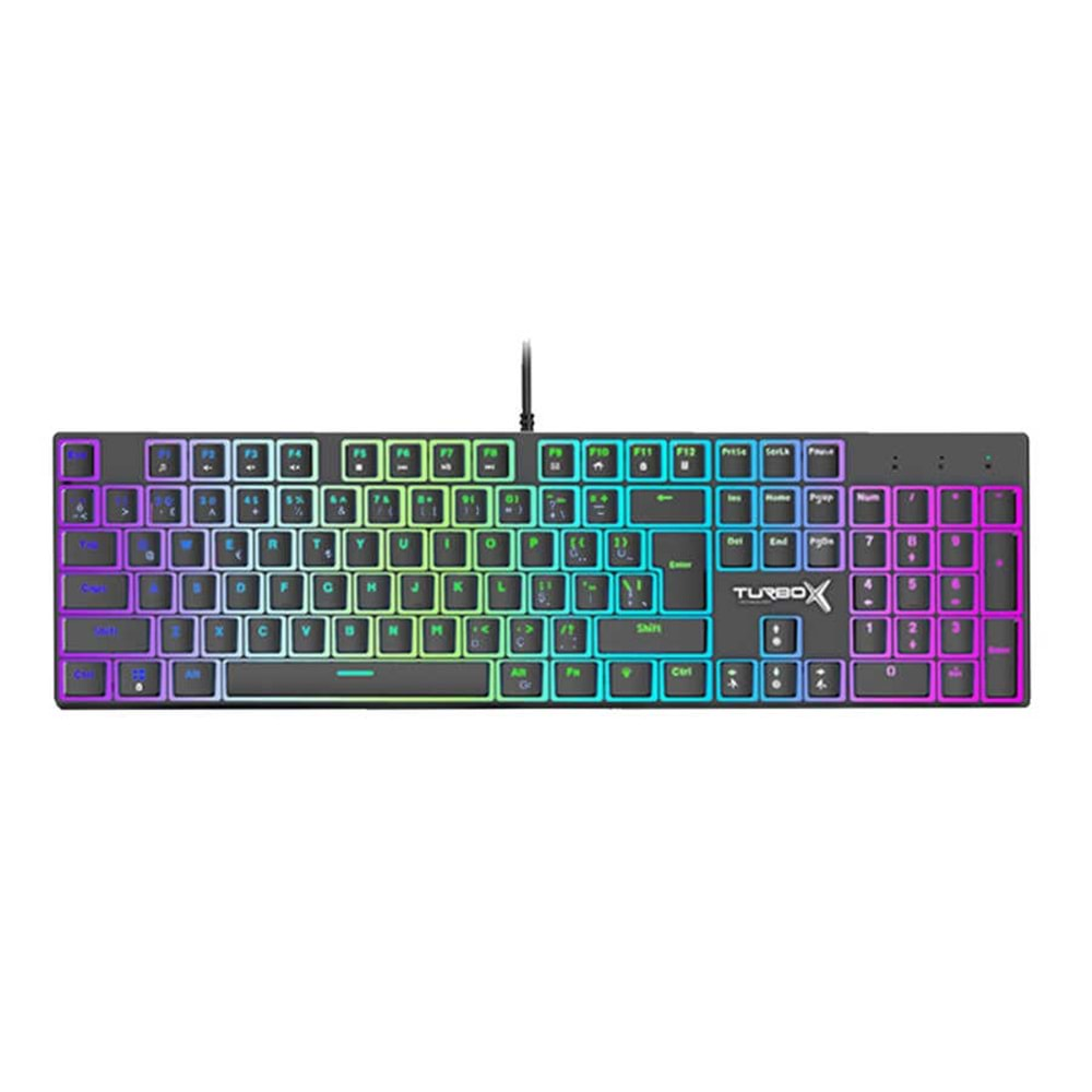 Turbox Tr-Mk10Pd Usb Kablolu (Siyah) Rgb Makro Gaming Mekanik Klavye Pudding Tuş Bilek Destekli Blue Switch Mekanik Rainbow Klavye