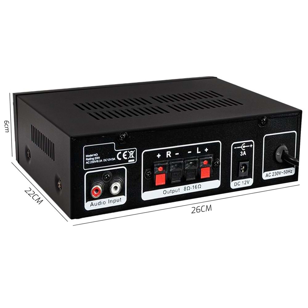 Nwork Av-100 Anfi 100 Watt 12V 220V Bluetooth Usb Sd