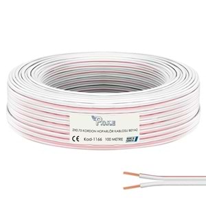 Poke Elektrik Ve Hoparlör Kablosu Kordon 2X0.75 100Mt - Beyaz