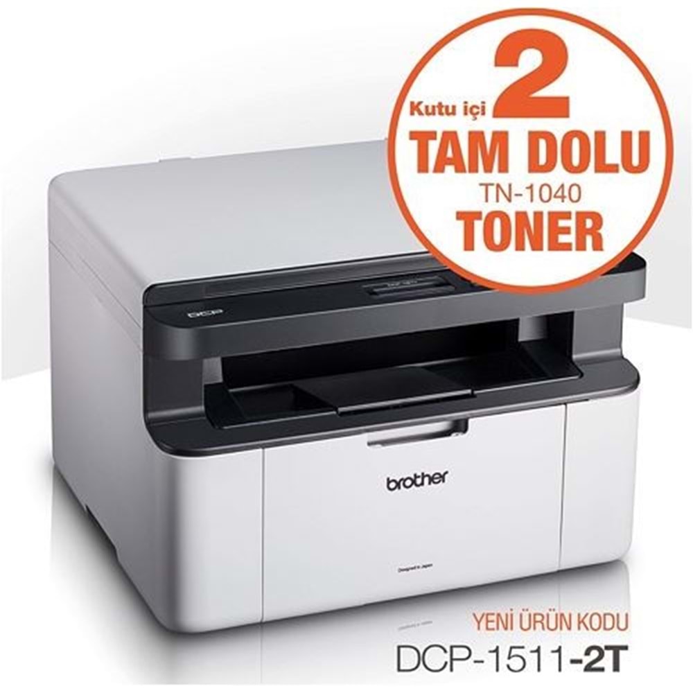 Brother DCP-1511-2T Tarayıcı Fotokopi 20ppm Mono Laser Yazıcı (2xTam Dolu Toner)