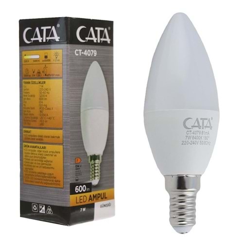 Buji Ampul Mum 7w Beyaz Cata CT-4079 TEKLİ E14