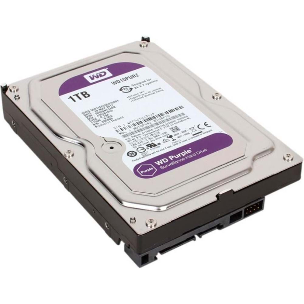 1 TB WD Purple 3.5 64MB 5400Rpm Sata3 (WD10PURZ) 7/24 Güvenlik Disk
