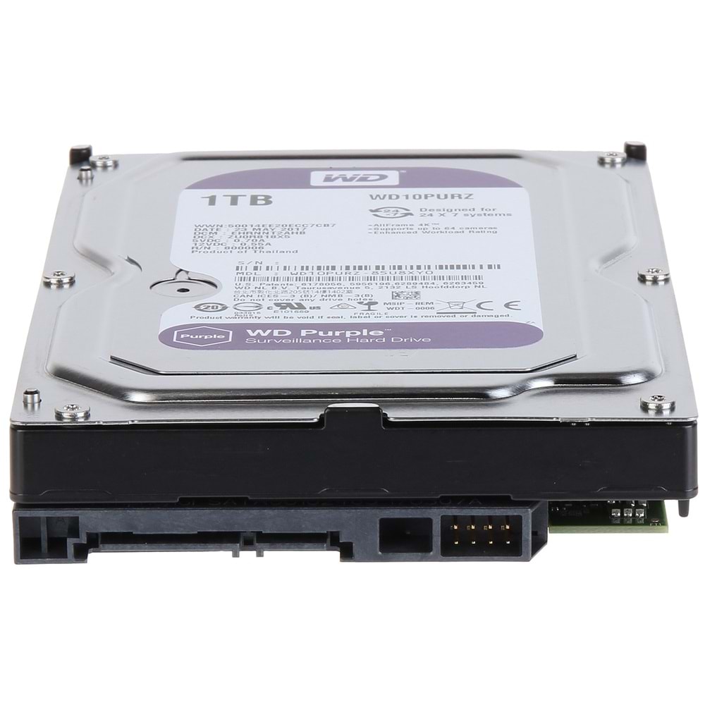 1 TB WD Purple 3.5 64MB 5400Rpm Sata3 (WD10PURZ) 7/24 Güvenlik Disk