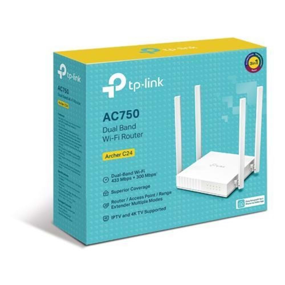 TP-Link Archer C24 AC750 4Port Dual Band Wi-Fi Router