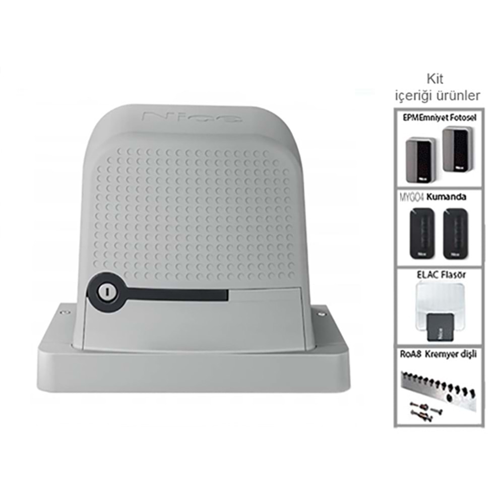 Nice Robus 600 Kg Taşıma Kapasiteli Yana Kayar Bahçe Kapı Motoru Yeni Model