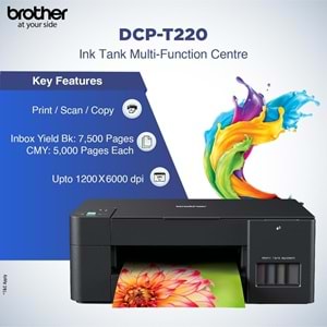 Brother DCP-T220 Tanklı Tarayıcı, Fotokopi, Renkli Yazıcı A4