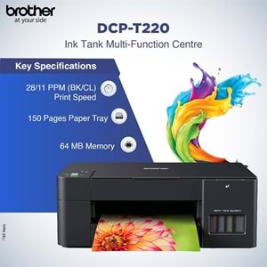 Brother DCP-T220 Tanklı Tarayıcı, Fotokopi, Renkli Yazıcı A4