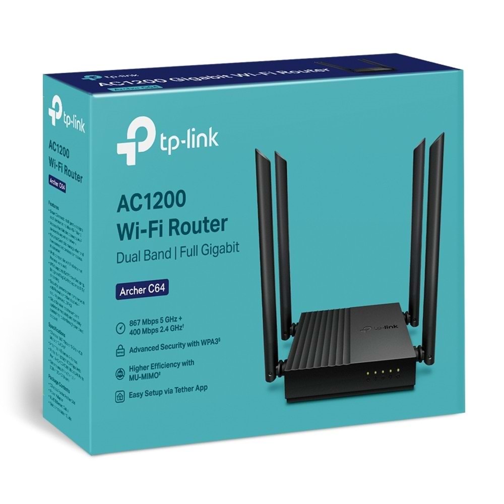 TP-Link Archer C64 AC1200 Dual Band Wi-Fi Router