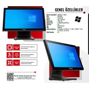 Tiwox TP-4950 İ5 5.Nesil 8GB RAM 128 SSD 18,5 Endüstriyel Pos PC