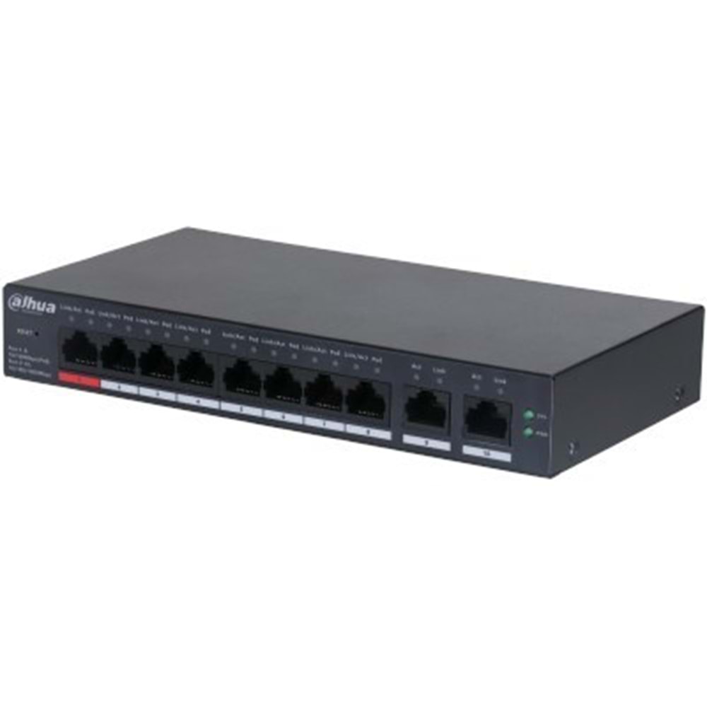 DAHUA 8 PORT POE 110W 2-UPLINK GIGABİT CLOUD YÖNETİLEBİLİR SWICTH CS 4010 -8ET-110