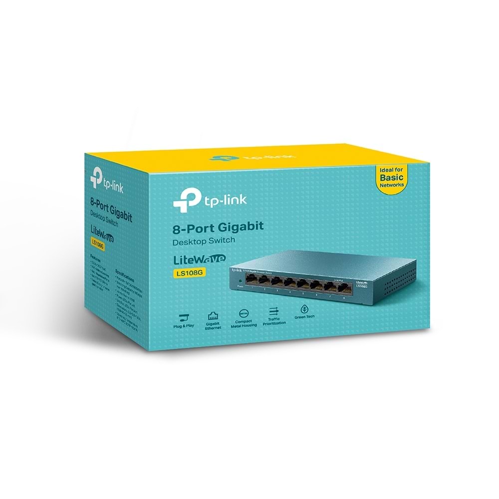 TP-LINK 8PORT LS108G GIGABIT YÖNETİLEMEZ SWİCTH MASAÜSTÜ